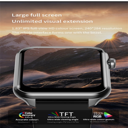 X7 1.83 inch Color Screen Smart Watch,Support Heart Rate Monitoring / Blood Pressure Monitoring(Blue) by bashfashion