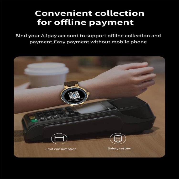 JLV68 1.35 inch Color Screen Smart Watch,Support Heart Rate Monitoring / Blood Pressure Monitoring(Gold) by bashfashion