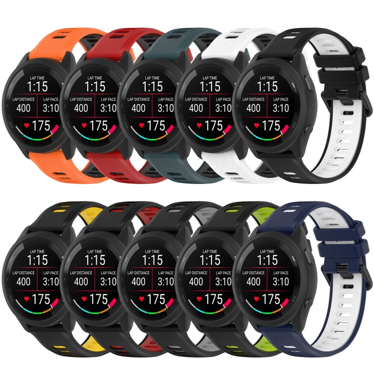 For Samsung Galaxy Watch Active2 44mm 20mm Sports Two-Color Silicone Watch Band(White+Black) by bashfashion