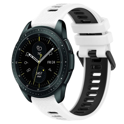 For Samsung Galaxy Watch 42mm 20mm Sports Two-Color Silicone Watch Band(White+Black) by bashfashion