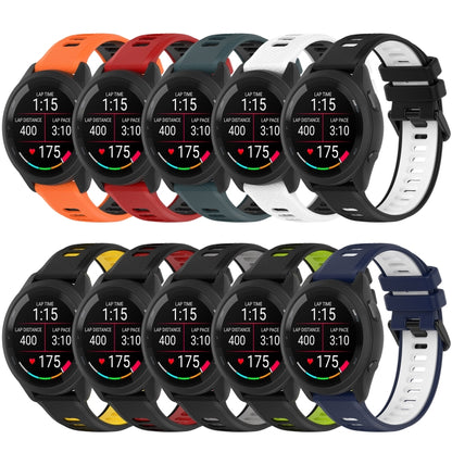For Samsung Galaxy Watch 42mm 20mm Sports Two-Color Silicone Watch Band(White+Black) by bashfashion