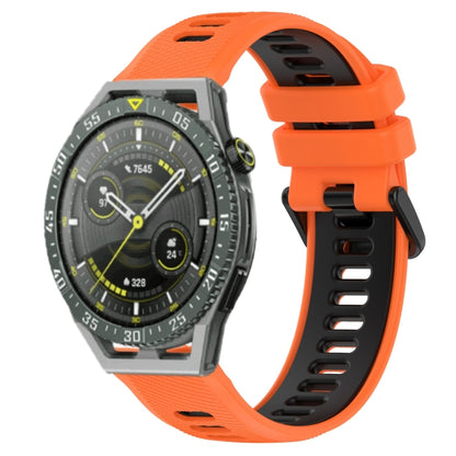For Huawei Watch GT3 SE 22mm Sports Two-Color Silicone Watch Band(Orange+Black) by bashfashion