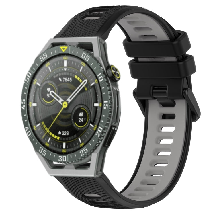 For Huawei Watch GT3 SE 22mm Sports Two-Color Silicone Watch Band(Black+Grey) by bashfashion