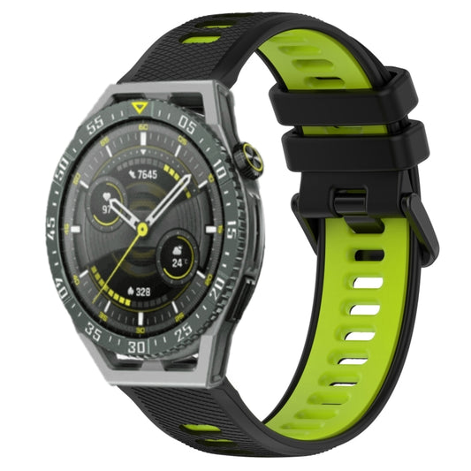 For Huawei Watch GT3 SE 22mm Sports Two-Color Silicone Watch Band(Black+Green) by bashfashion
