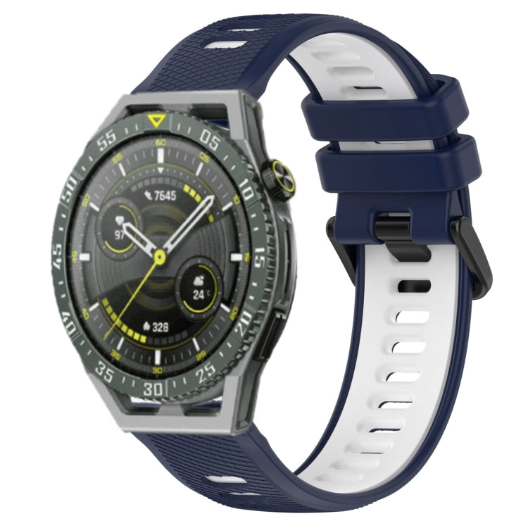 For Huawei Watch GT3 SE 22mm Sports Two-Color Silicone Watch Band(Midnight Blue+White) by bashfashion