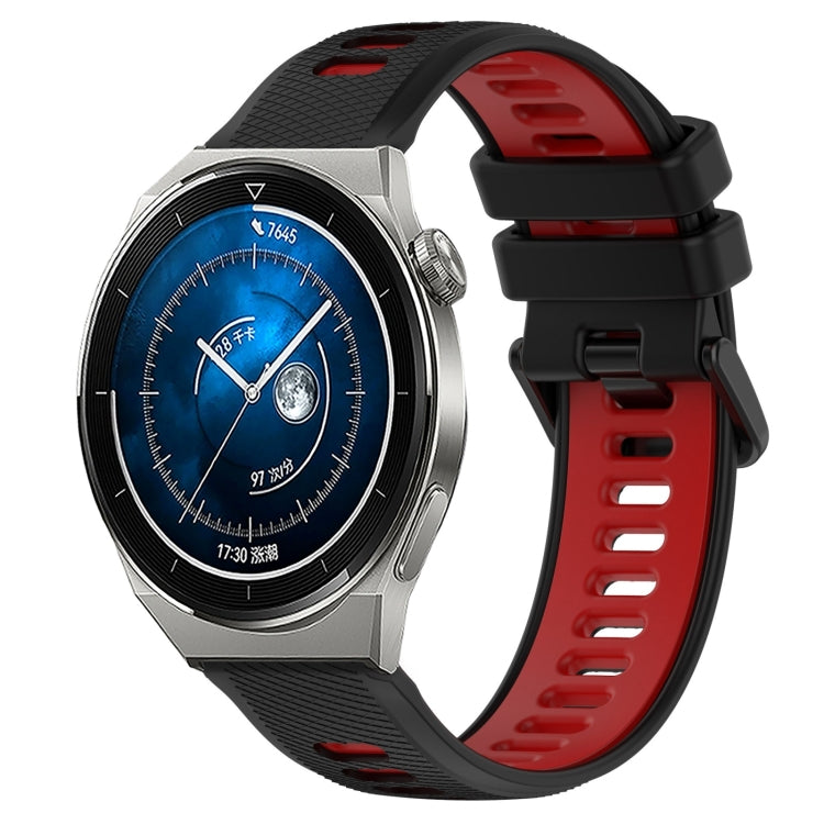 For Huawei Watch GT3 Pro 46mm 22mm Sports Two-Color Silicone Watch Band(Black+Red) by bashfashion