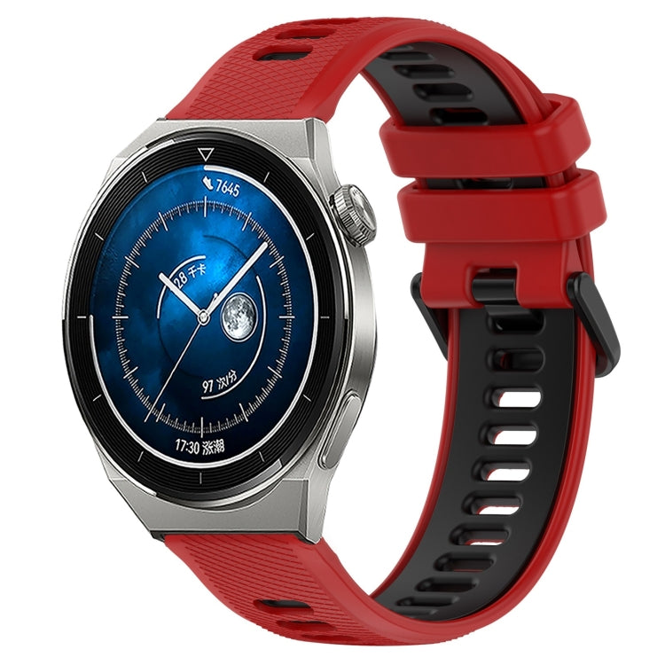 For Huawei Watch GT3 Pro 46mm 22mm Sports Two-Color Silicone Watch Band(Red+Black) by bashfashion