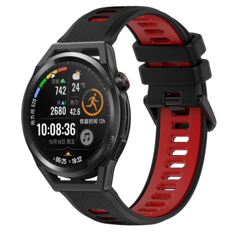 For Huawei Watch GT Runner 22mm Sports Two-Color Silicone Watch Band(Black+Red) by bashfashion