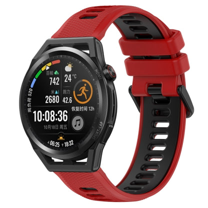 For Huawei Watch GT Runner 22mm Sports Two-Color Silicone Watch Band(Red+Black) by bashfashion