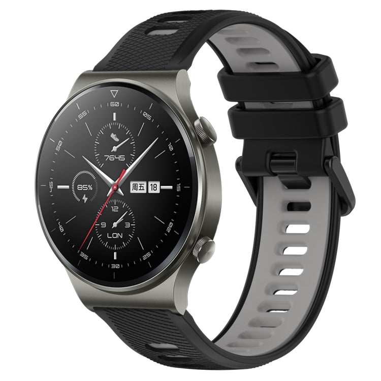 For Huawei GT2 Pro 22mm Sports Two-Color Silicone Watch Band(Black+Grey) by bashfashion