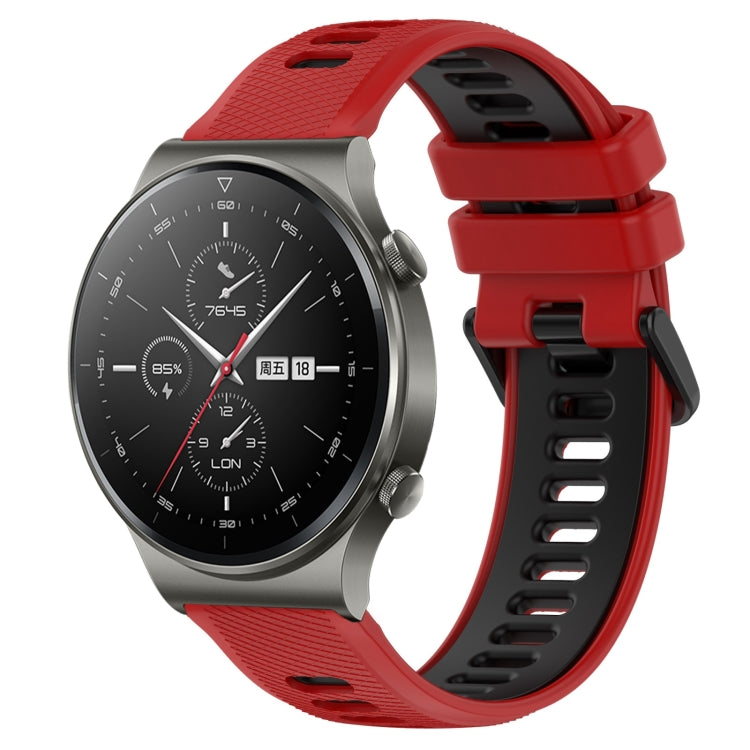 For Huawei GT2 Pro 22mm Sports Two-Color Silicone Watch Band(Red+Black) by bashfashion