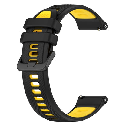 For Honor Magic Watch 2 46mm 22mm Sports Two-Color Silicone Watch Band(Black+Yellow) by bashfashion