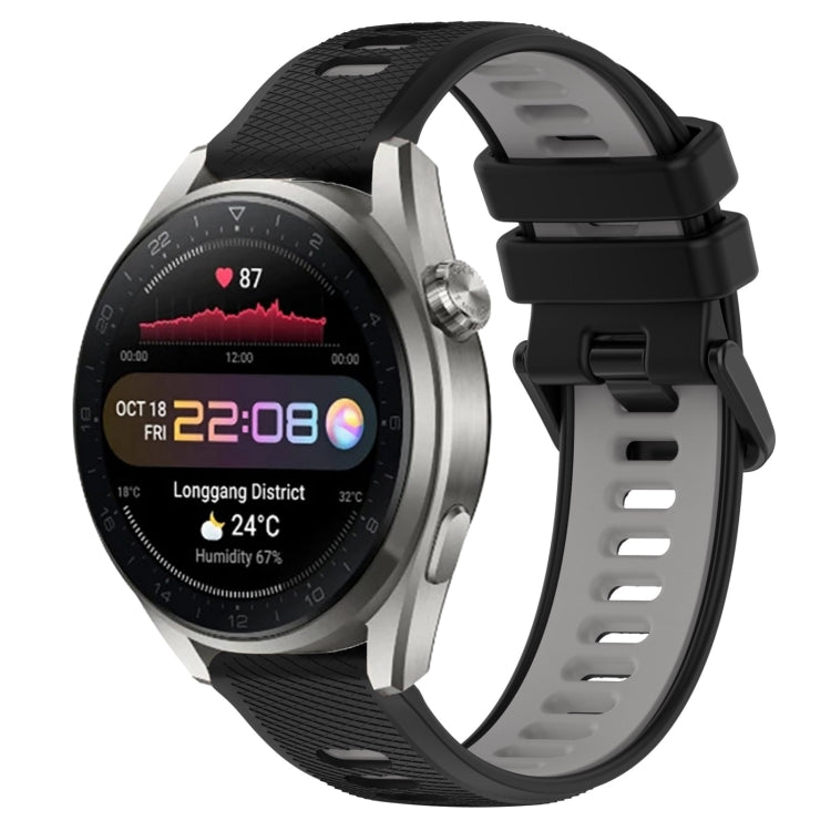 For Huawei Watch 3 Pro New 22mm Sports Two-Color Silicone Watch Band(Black+Grey) by bashfashion