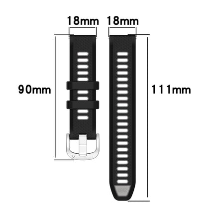 For Garmin Forerunner 265S 18mm Sports Two-Color Steel Buckle Silicone Watch Band(White+Blue) by bashfashion