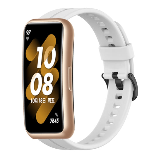 For Huawei Band 7 Solid Color Silicone Watch Band(White) by bashfashion