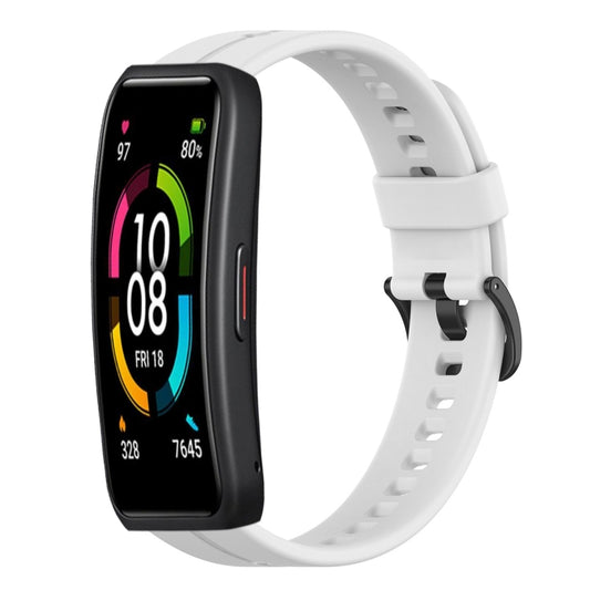 For Huawei Band 6 Solid Color Silicone Watch Band(White) by bashfashion