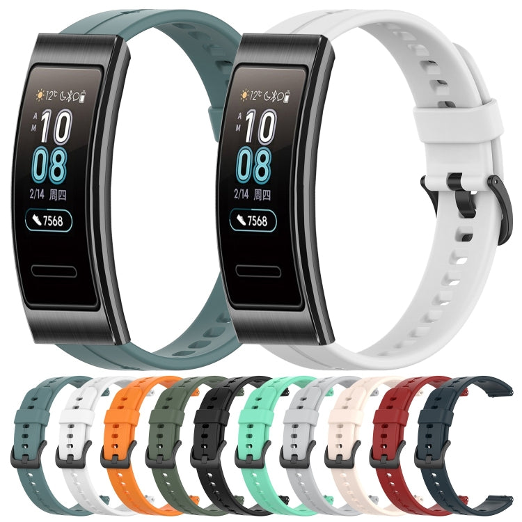 For Huawei Band 3 Solid Color Silicone Watch Band(White) by bashfashion