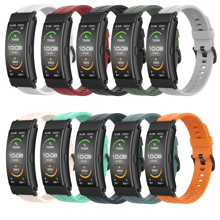 For Huawei Band 3 Solid Color Silicone Watch Band(White) by bashfashion