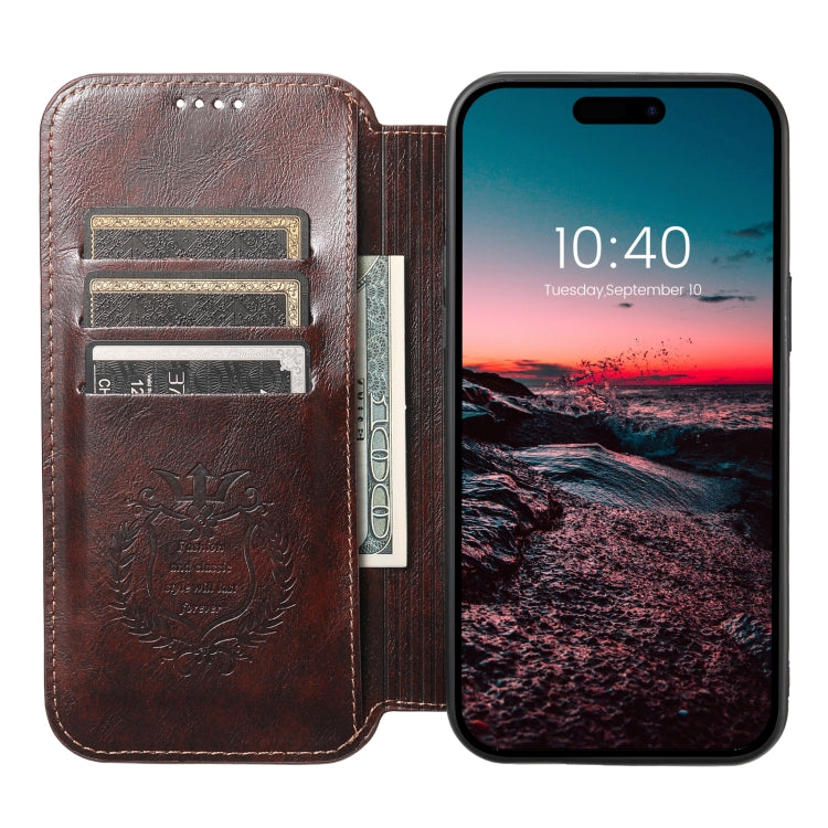 For iPhone 14 Suteni J05 Leather Magnetic Magsafe Phone Case(Brown) by Suteni