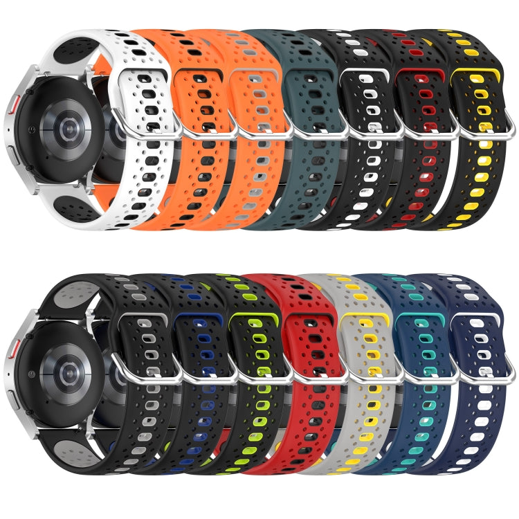 For GarminMove Trend 20mm Breathable Two-Color Silicone Watch Band(White+Black) by bashfashion