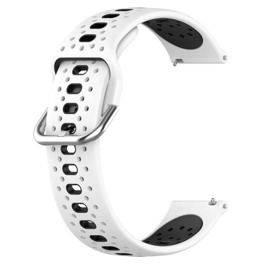 For Samsung Galaxy Watch 5 44mm 20mm Breathable Two-Color Silicone Watch Band(White+Black) by bashfashion