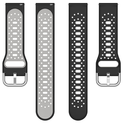 For Samsung Galaxy Watch 5 44mm 20mm Breathable Two-Color Silicone Watch Band(White+Black) by bashfashion