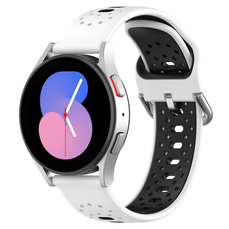 For Huawei Watch GT3 Pro 43mm 20mm Breathable Two-Color Silicone Watch Band(White+Black) by bashfashion