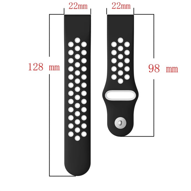 For Garmin MARQ Athlete Gen 2 22mm Sports Breathable Silicone Watch Band(White+Black) by bashfashion