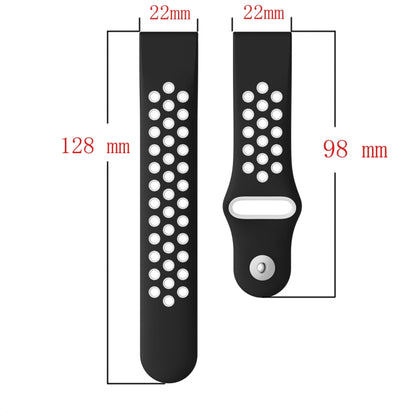 For Garmin MARQ Athlete Gen 2 22mm Sports Breathable Silicone Watch Band(White+Black) by bashfashion
