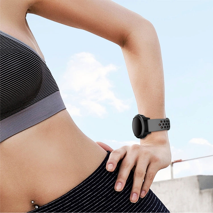 For Garmin MARQ Athlete Gen 2 22mm Sports Breathable Silicone Watch Band(White+Black) by bashfashion