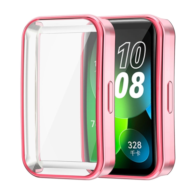 For Huawei Band 10 / 9 / 8 ENKAY Hat-Prince Full Coverage Electroplated Soft TPU Case with Screen Protection(Pink) by ENKAY