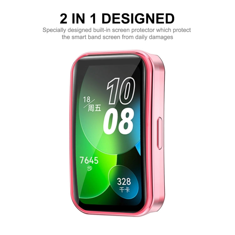 For Huawei Band 10 / 9 / 8 ENKAY Hat-Prince Full Coverage Electroplated Soft TPU Case with Screen Protection(Pink) by ENKAY