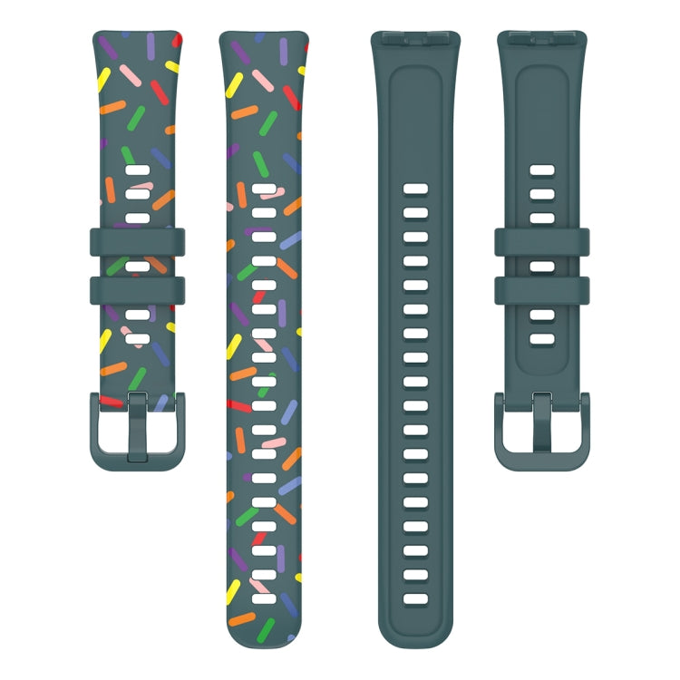 For Huawei Band 8 / 9 ENKAY Hat-Prince Full Coverage Screen Protector + Adjsutable Silicone Sport Loop Strap Watchband(Green) by ENKAY