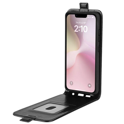 For iPhone 16e R64 Texture Single Vertical Flip Leather Phone Case(Black) by bashfashion