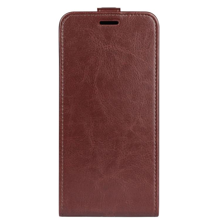 For iPhone 16e R64 Texture Single Vertical Flip Leather Phone Case(Brown) by bashfashion