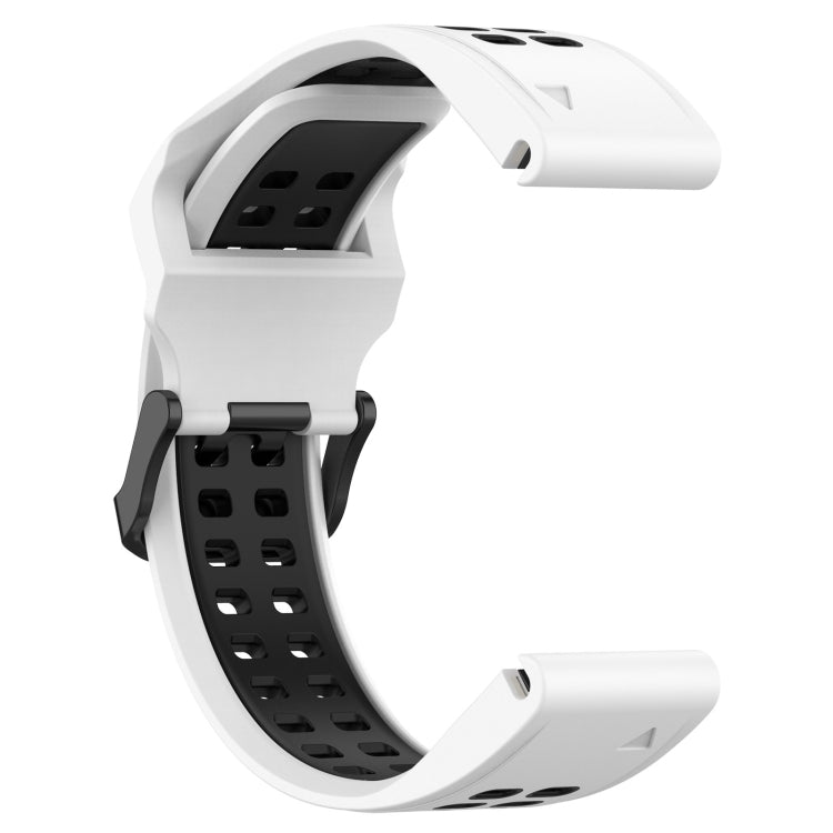 For Garmin Enduro 3 Two Color Reverse Buckle 26mm Silicone Watch Band(White+Black) by bashfashion