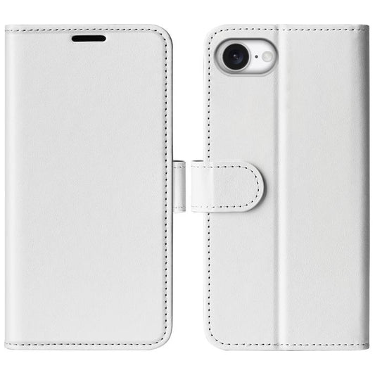 For iPhone 16e R64 Texture Horizontal Flip Leather Phone Case(White) by bashfashion