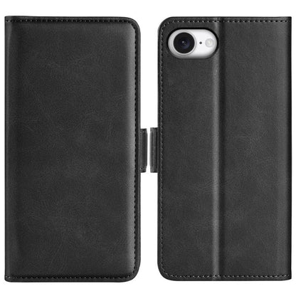 For iPhone 16e Dual-side Magnetic Buckle Horizontal Flip Leather Phone Case(Black) by bashfashion