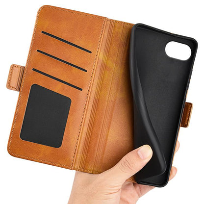 For iPhone 16e Dual-side Magnetic Buckle Horizontal Flip Leather Phone Case(Yellow) by bashfashion