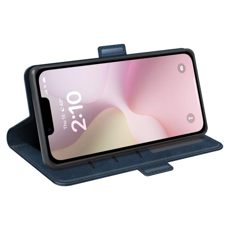 For iPhone 16e Dual-side Magnetic Buckle Horizontal Flip Leather Phone Case(Dark Blue) by bashfashion
