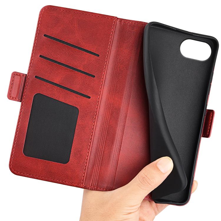 For iPhone 16e Dual-side Magnetic Buckle Horizontal Flip Leather Phone Case(Red) by bashfashion