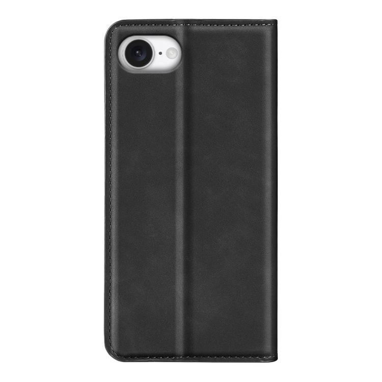 For iPhone 16e Retro-skin Magnetic Suction Leather Phone Case(Black) by bashfashion