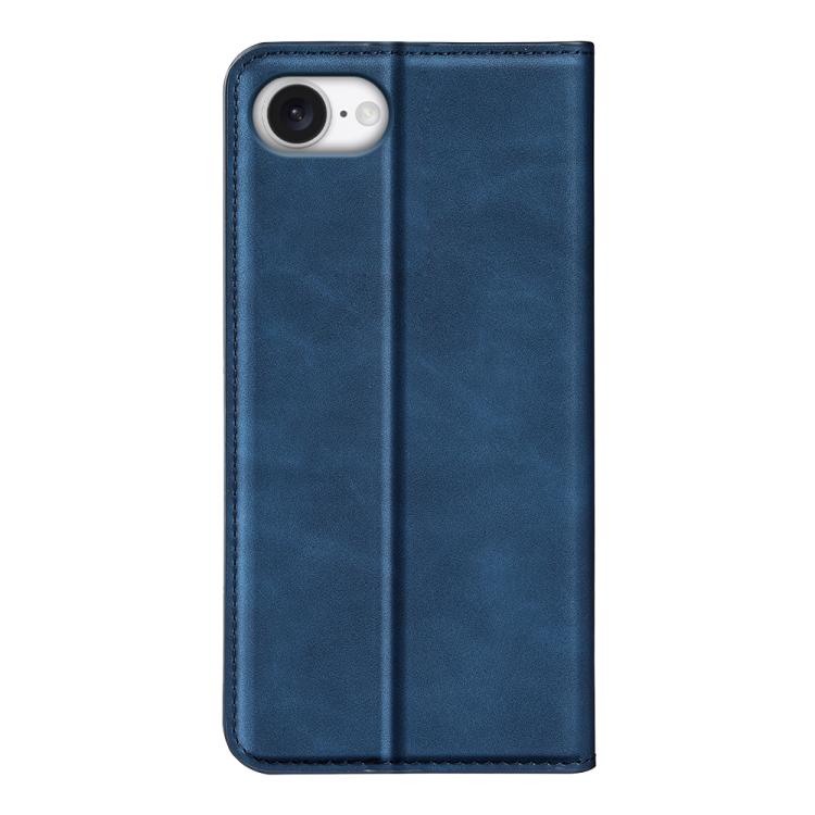 For iPhone 16e Retro-skin Magnetic Suction Leather Phone Case(Dark Blue) by bashfashion
