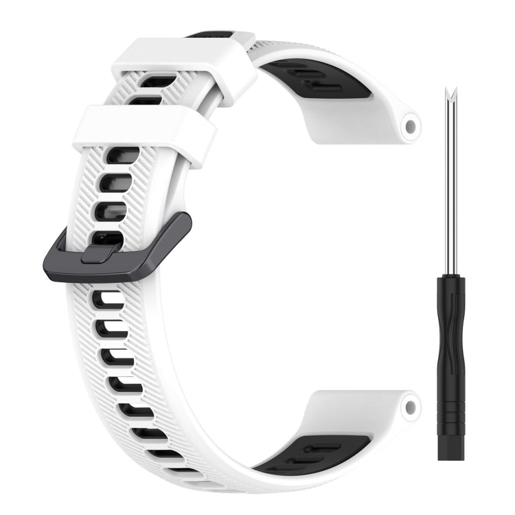 For Garmin Approach S70 47mm Sports Two-Color Silicone Watch Band(White+Black) by bashfashion