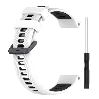 For Garmin Approach S70 47mm Sports Two-Color Silicone Watch Band(White+Black) by bashfashion