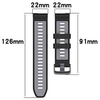 For Garmin Approach S70 47mm Sports Two-Color Silicone Watch Band(White+Black) by bashfashion