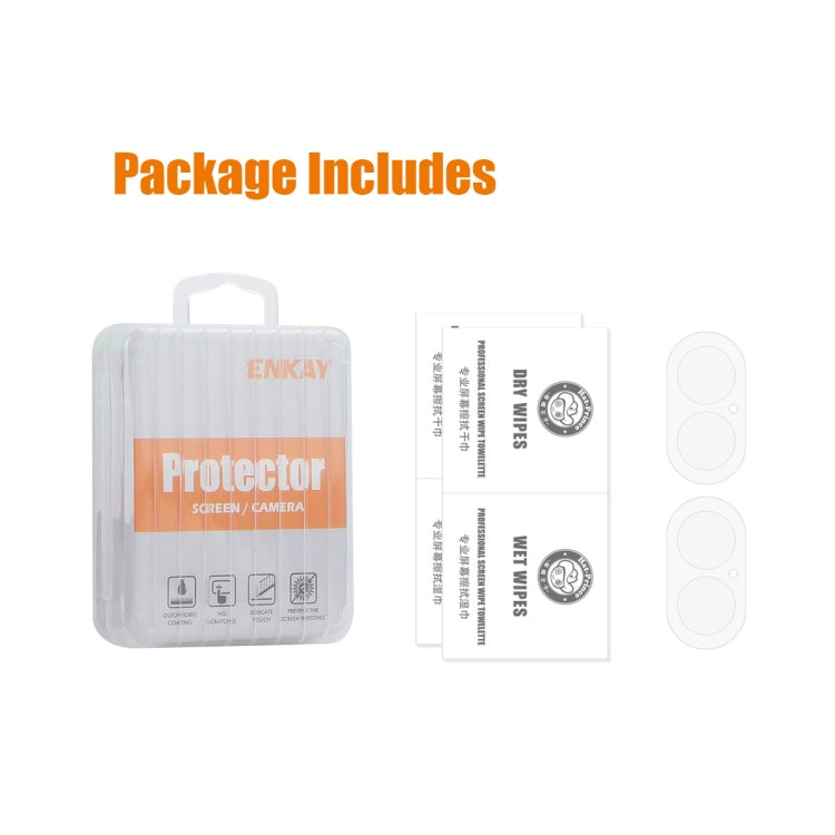 For iPhone 16 / 16 Plus 2pcs ENKAY Hat-Prince 9H Rear Camera Lens Tempered Glass Film by ENKAY