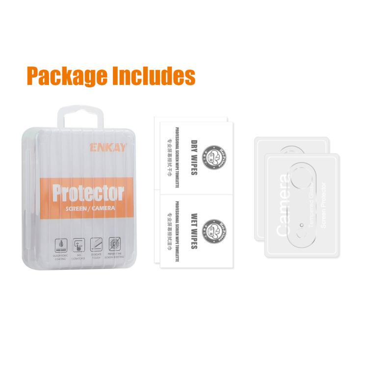 For iPhone Air 2pcs ENKAY Hat-Prince 9H Rear Camera Lens Tempered Glass Film by ENKAY