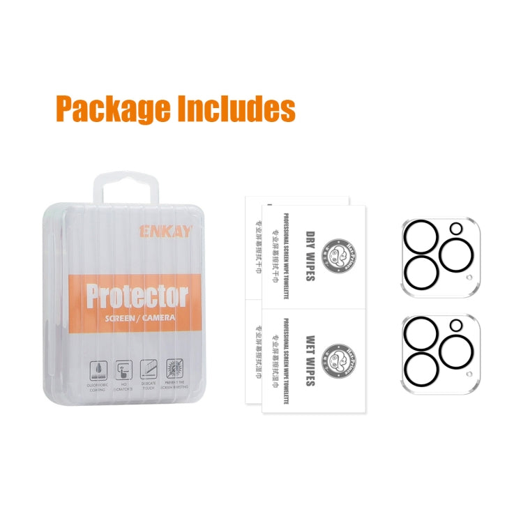 For iPhone 16 Pro / 16 Pro Max 2pcs ENKAY Hat-Prince 9H Rear Camera Lens Tempered Glass Film by ENKAY