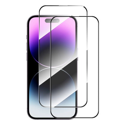 For iPhone 15 Pro 2pcs ENKAY Full Glue High Aluminum-silicon Tempered Glass Film by ENKAY